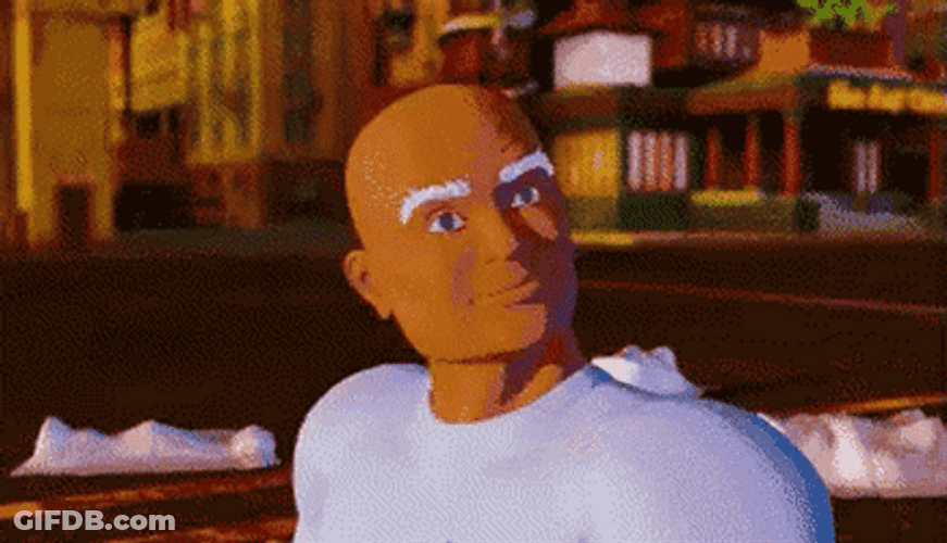 3D Animation Mr Clean Holding Head GIF