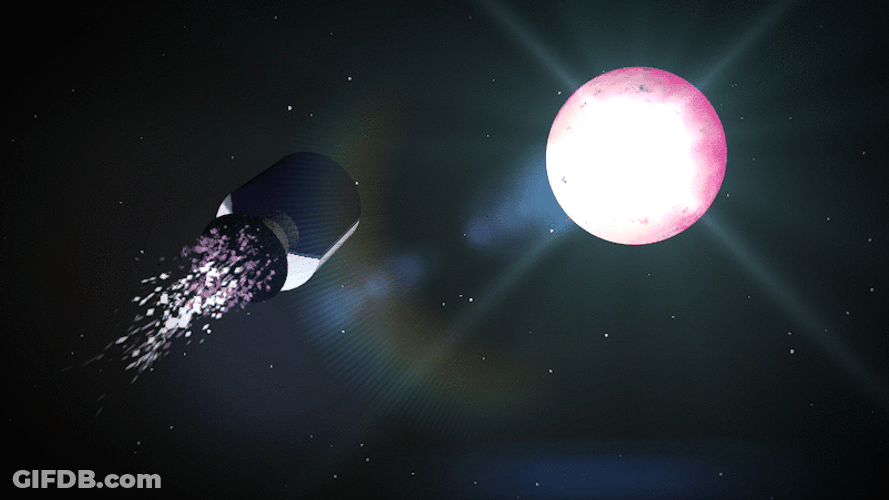 3D Animation Rocket To Planet GIF