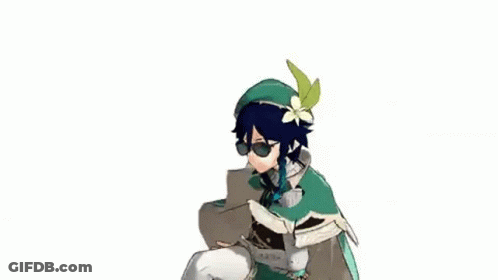 3D Anime Character Wearing Sunglasses And Hat With Feather GIF
