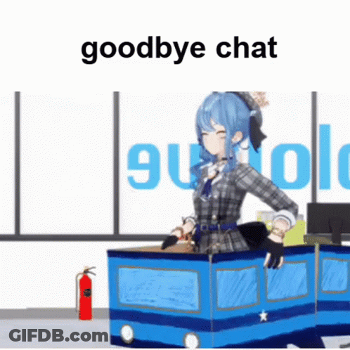 3D Anime Girl Sitting In Cardboard Box With Fire Extinguisher GIF