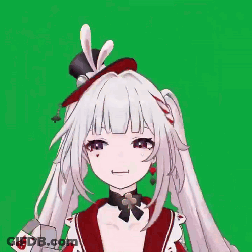 3D Anime Girl With Hat And Earrings Holding Gun GIF