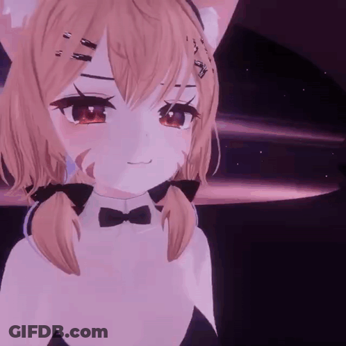 3D Anime Girl With Red Eyes GIF