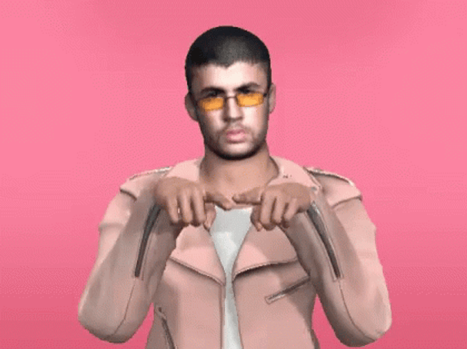 3D Bad Bunny Heart Sign GIF