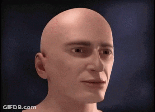 3D Bald Man Face GIF