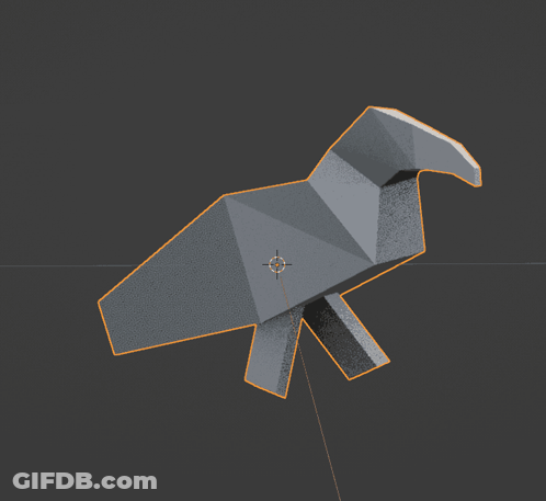 3D Bird With Orange Outline GIF