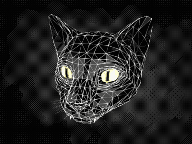 3D Black Cat Animation GIF