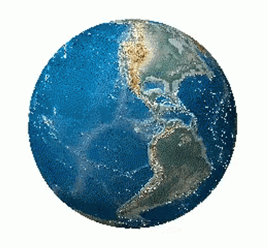 3D Blue Earth Spinning GIF