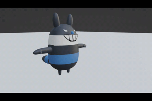 3D Bunny With Big Smile GIF