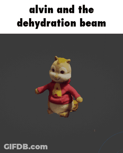 3D Chipmunk Alvin And The Dehydration Beam GIF