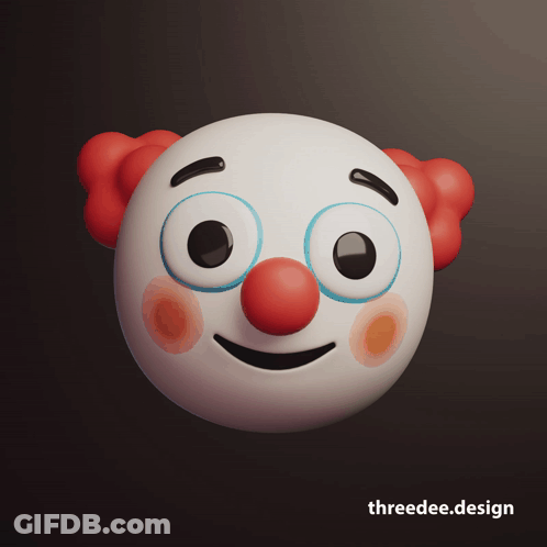 3D Clown Face GIF