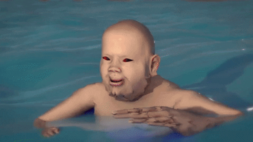 3D Creepy Glitch Monster Baby GIF
