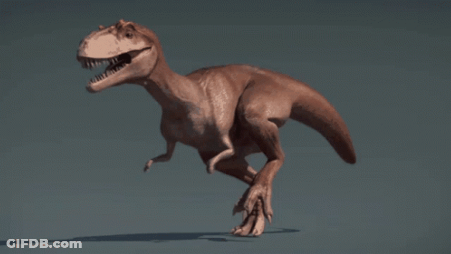 3D Dinosaur Running Away GIF