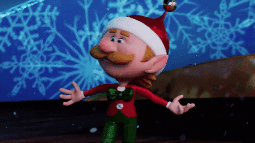 3D Elf Snow Falling GIF