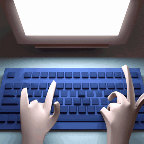 3D Fast Keyboard Typing GIF