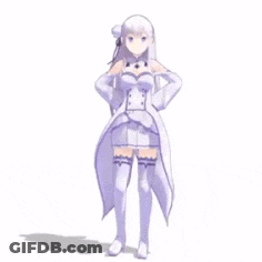 3D Girl In Purple Dress Running GIF