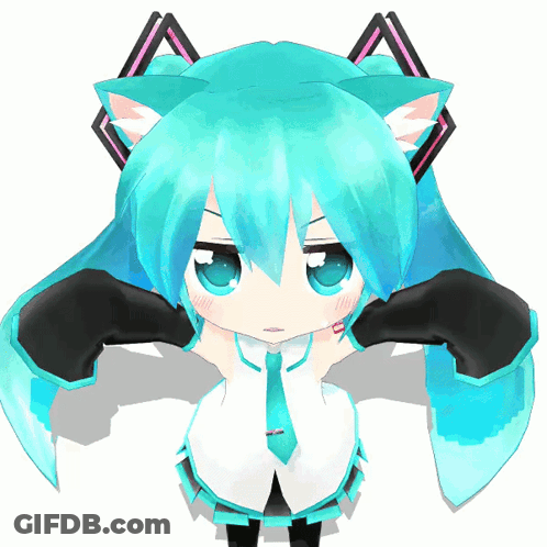 3D Girl With Cat Ears GIF