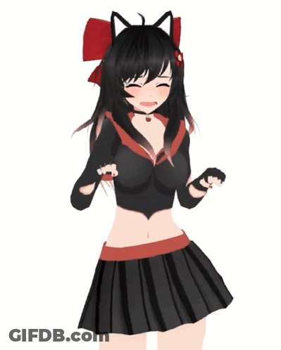 3D Girl With Cat Ears GIF
