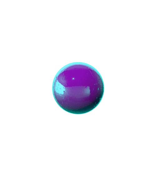 3D Glitch Purple Green Ball GIF