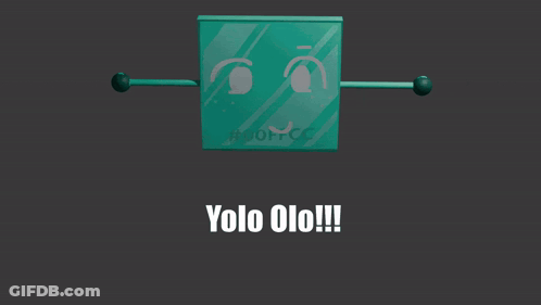 3D Green Object Saying Yolo Olo GIF