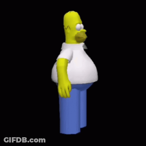 3D Homer Simpson Yellow Head Blue Pants GIF