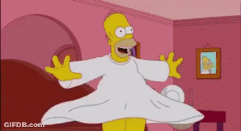 3D Homer Simpson Yellow Head Blue Pants GIF