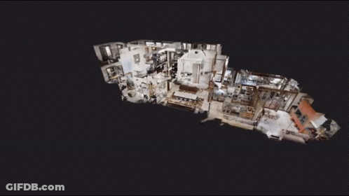 3D House Model Kitchen Living Room GIF