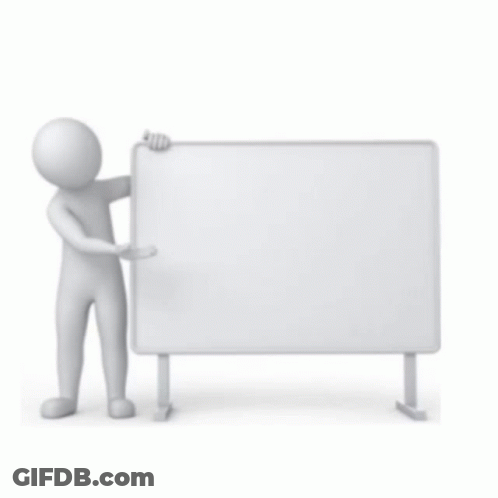3D Man Holding White Board Saying Bobo GIF