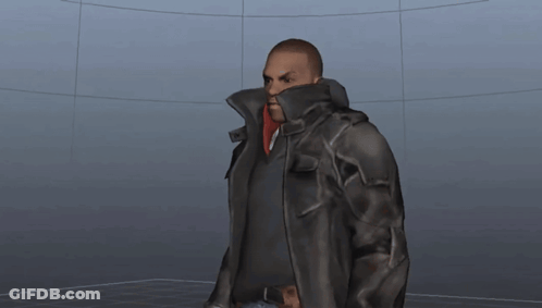 3D Man In Black Jacket GIF