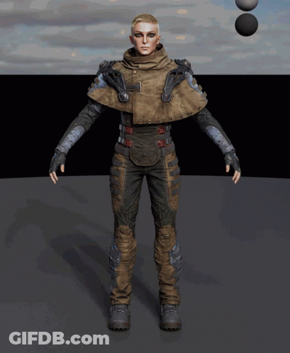3D Man In Cape And Gloves GIF