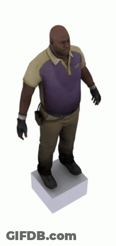 3D Man In Purple Shirt With DHL GIF