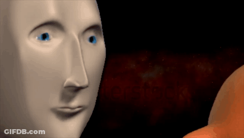 3D Man's Face With Blue Eyes GIF