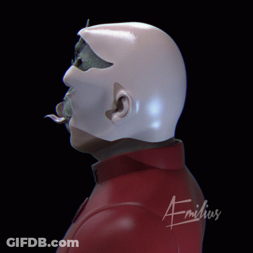 3D Man With Mask Emilius GIF
