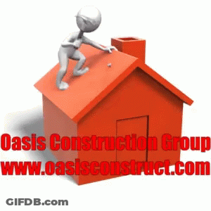 3D Man Working On Orange House Oasis Construction Group GIF