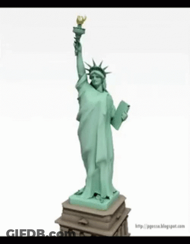 3D Model Of Statue Of Liberty On Website GIF