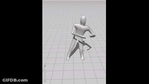 3D Model Person Dancing On Grid GIF