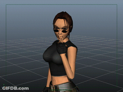 3D Model Woman Sunglasses And Gloves GIF
