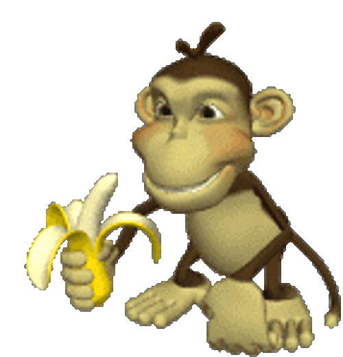 3D Monkey Monkey Eating Sticker GIF