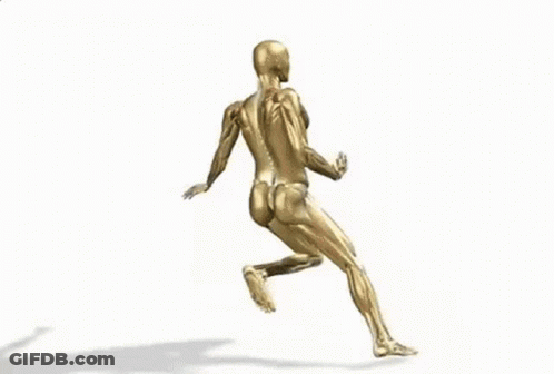 3D Naked Man Running With Muscles GIF