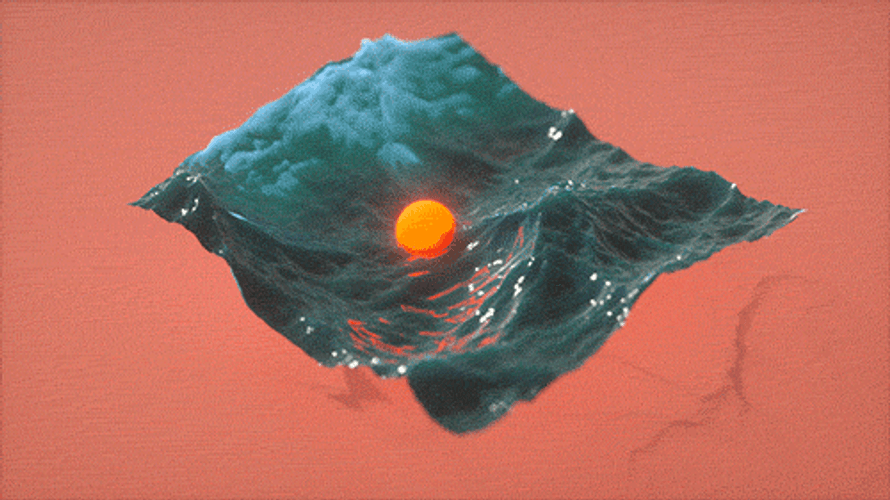 3D Ocean Eclipse GIF