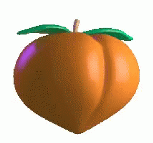 3D Orange Fruit Peach Bouncing GIF