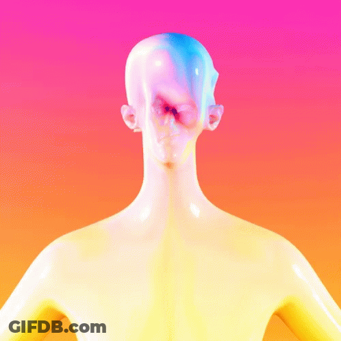 3D Person With Blue Head GIF