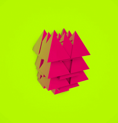 3D Pink Geometry Triangle Art GIF