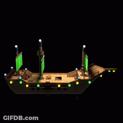 3D Pirate Ship Twitter @256Bita GIF