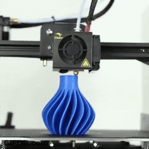3D Printing Blue Illusion Vase GIF