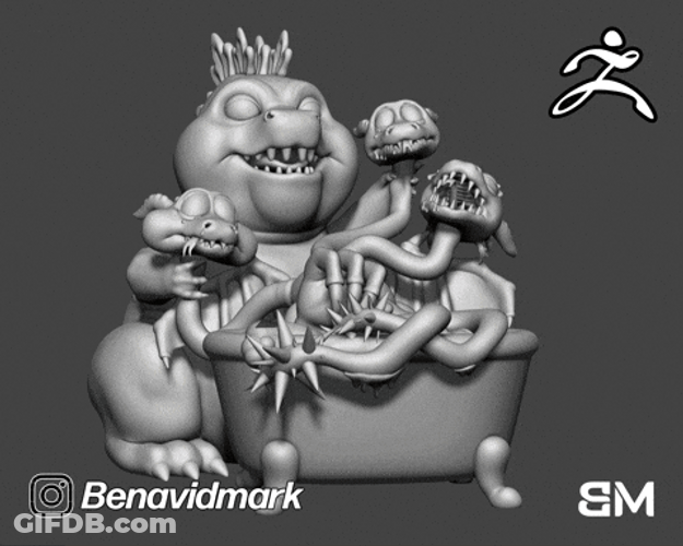 3D Printing Dinosaur Monster Cartoons GIF