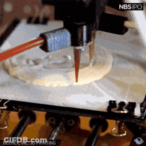 3D Printing Pizza On A Oven 3D Machine GIF