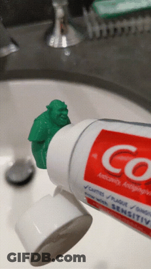 3D Printing Shrek Toothpaste Capf GIF