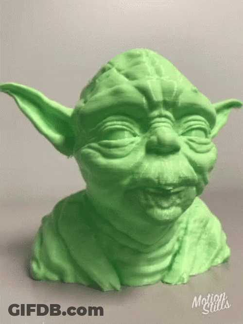 3D Printing Star Wars Yoda GIF