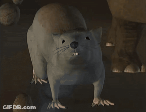 3D Rat Looking At Something In Dirt GIF