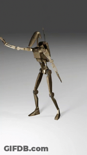 3D Robot Holding Gun GIF